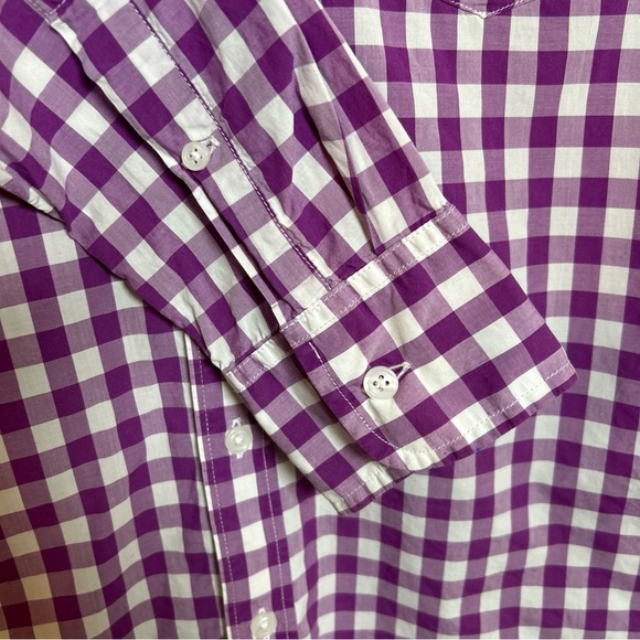 J.Crew Men’s Purple/white Small Slim Fit Button Down Shirt plaid EUC - Picture 3 of 5